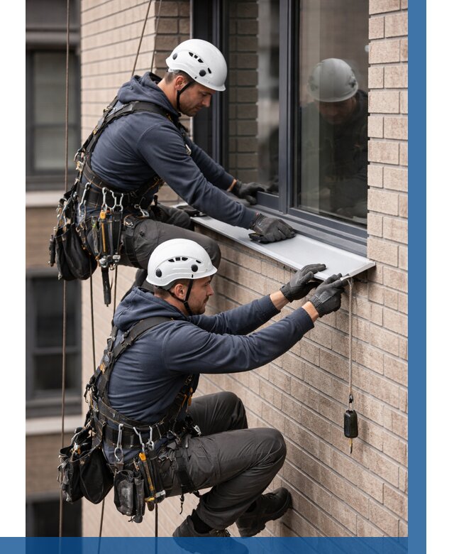 Монтаж оконных отливов под ключ в Щекине от 3602 р. | ВЫСОТНИК-Екн