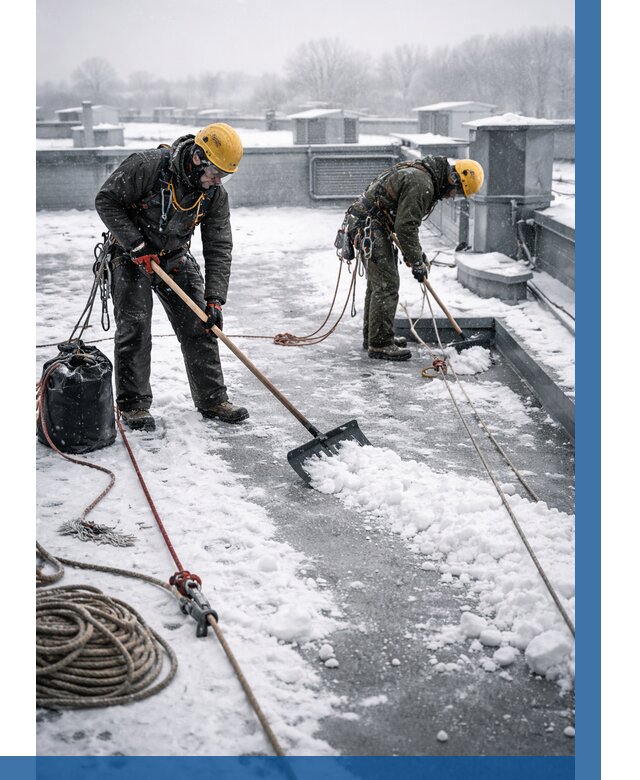 Очистка крыши от снега в Щекине от 7719 р. | ВЫСОТНИК-Екн