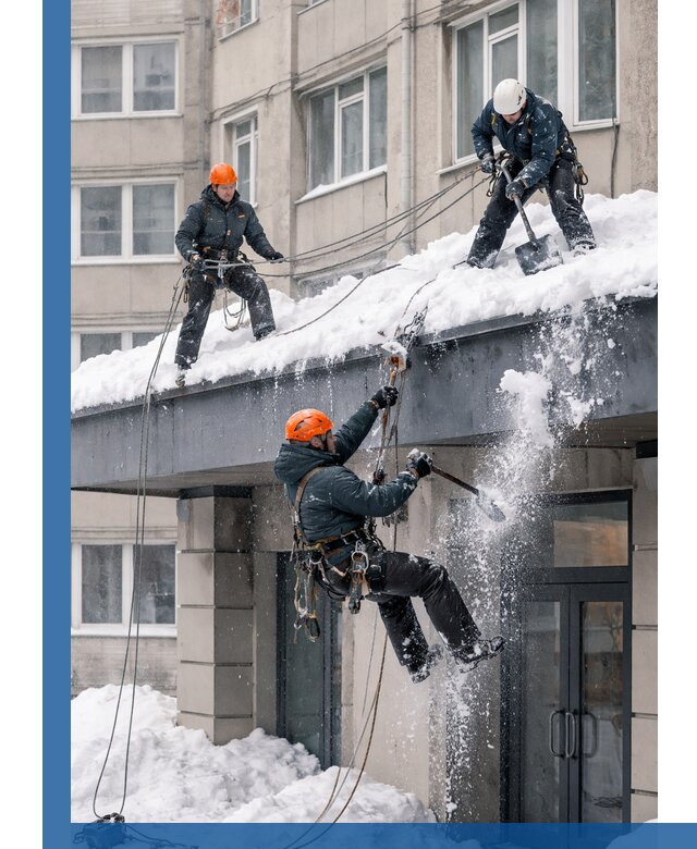 Безопасная очистка навесов от снега в Щекине круглогодично