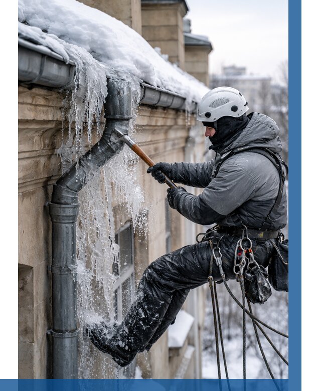 Очистка водостоков от льда в Щекине от 3602 р. | ВЫСОТНИК-Екн