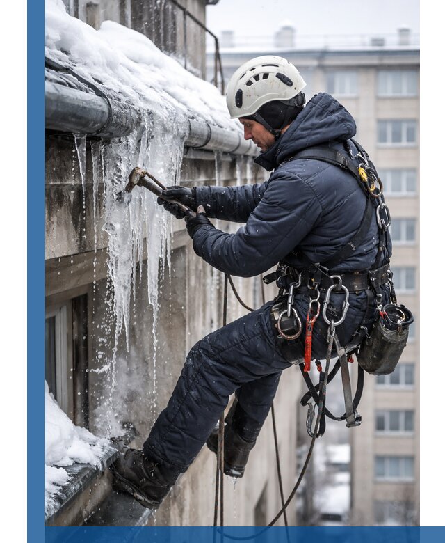 Удаление наледи и чистка водостоков в Щекине оперативно и безопасно