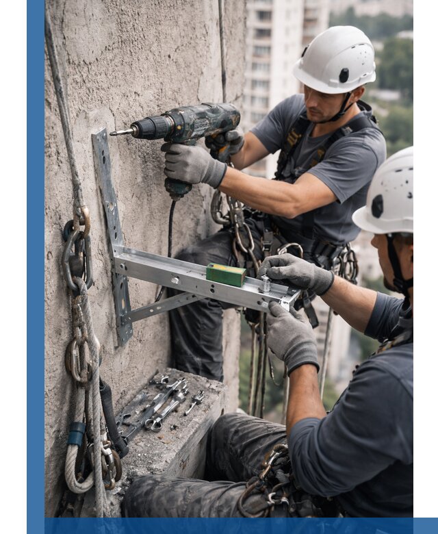 Установка кронштейнов кондиционера и крепежа в Щекине
