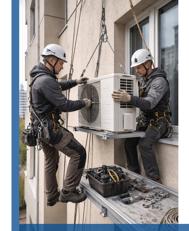 Перенос внешнего блока кондиционера в Щекине с монтажом и крепежом