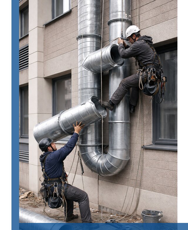 Монтаж фасадных воздуховодов в Щекине с герметизацией и крепежом