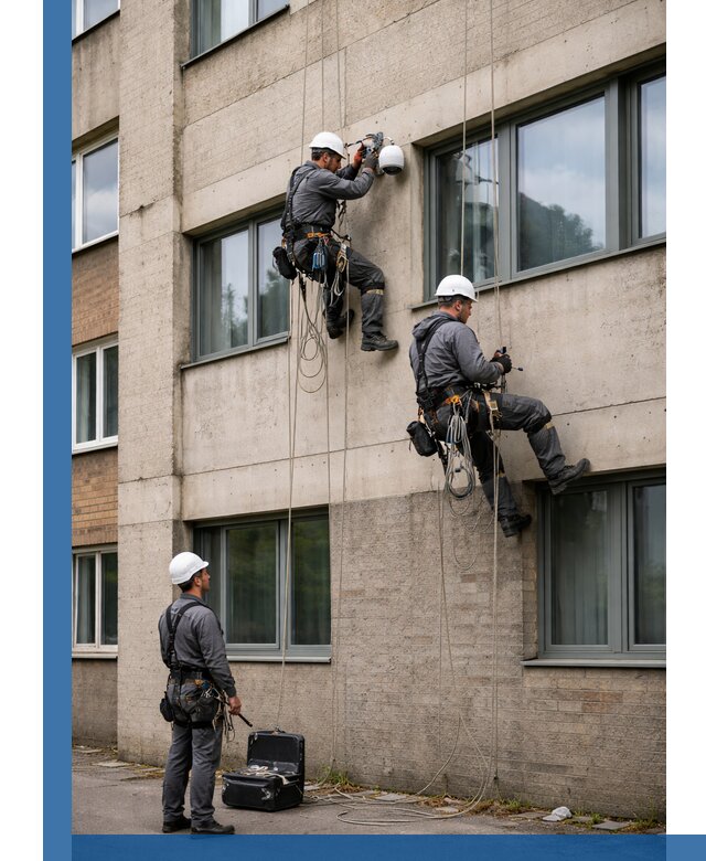 Монтаж фасадных камер видеонаблюдения в Щекине под ключ