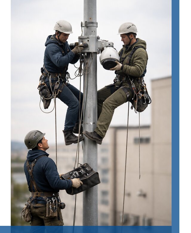 Установка видеокамер на мачте в Щекине от 8748 р. | ВЫСОТНИК-Екн