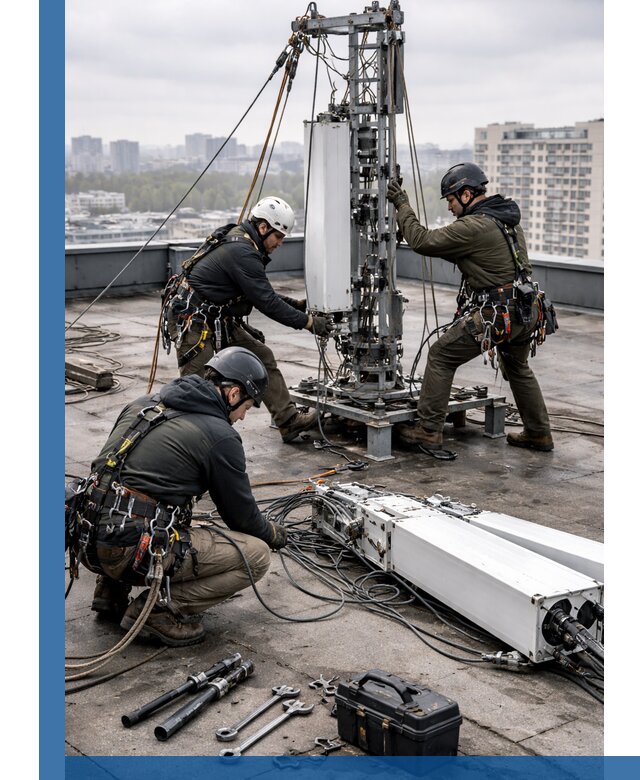 Демонтаж антенн на крыше зданий в Щекине с гарантией