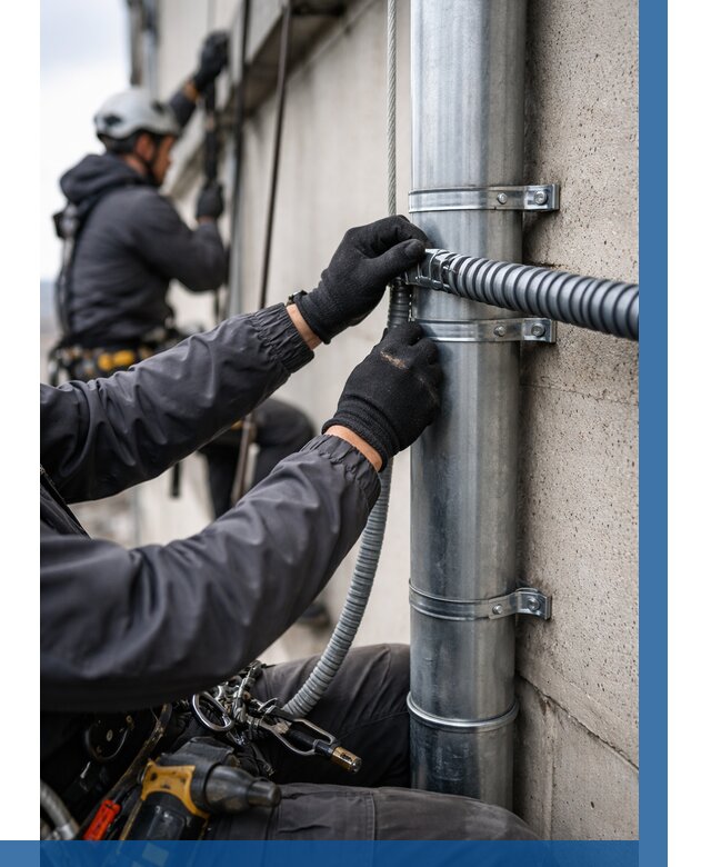 Монтаж гофры для кабеля в Щекине от 309 р. | ВЫСОТНИК-Екн