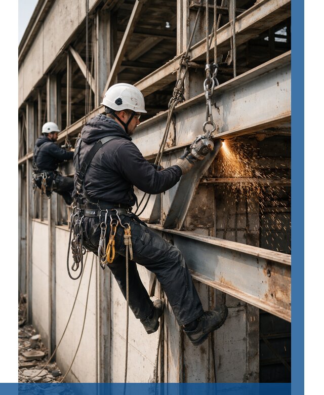 Демонтаж металлоконструкций на высоте в Щекине от 6690р. |ВЫСОТНИК-Екн