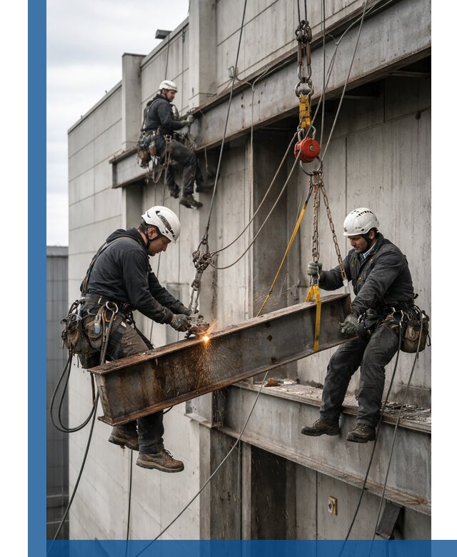 Демонтаж металлоконструкций на высоте в Щекине под ключ