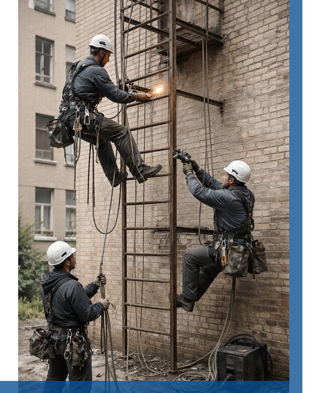 Ремонт пожарной лестницы в Щекине от 7719 р. | ВЫСОТНИК-Екн