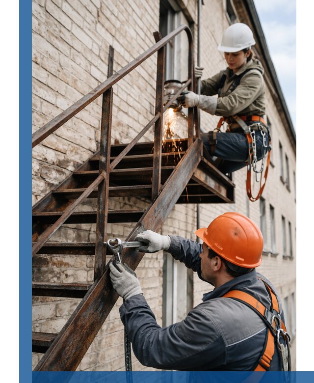 Ремонт и восстановление пожарных лестниц с выездом в Щекине