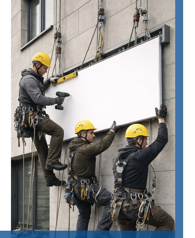 Монтаж рекламной вывески в Щекине от 8234 р. | ВЫСОТНИК-Екн