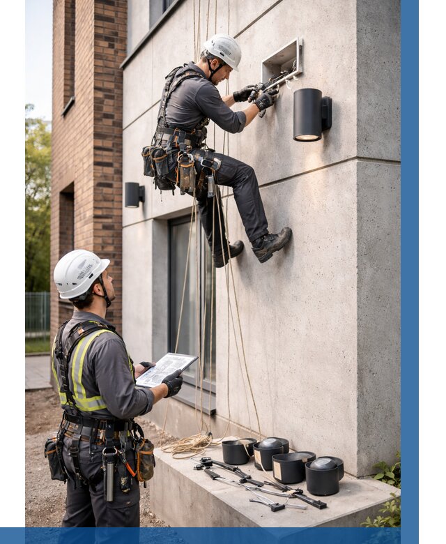 Монтаж фасадного освещения в Щекине от 2573 р. | ВЫСОТНИК-Екн