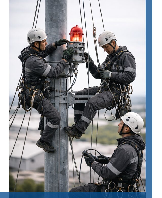 Монтаж заградительных огней в Щекине от 8748 р. | ВЫСОТНИК-Екн