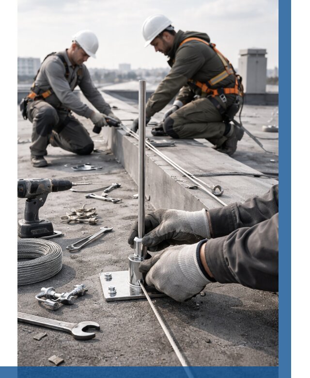 Монтаж молниезащиты на кровле в Щекине цена от 25730 р. | ВЫСОТНИК-Екн