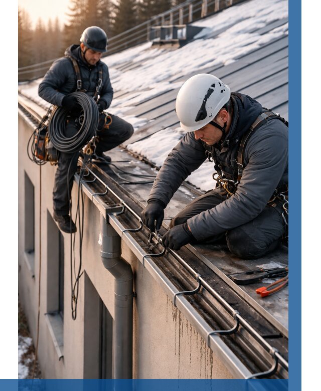 Монтаж греющего кабеля на кровле в Щекине от 463 р. | ВЫСОТНИК-Екн
