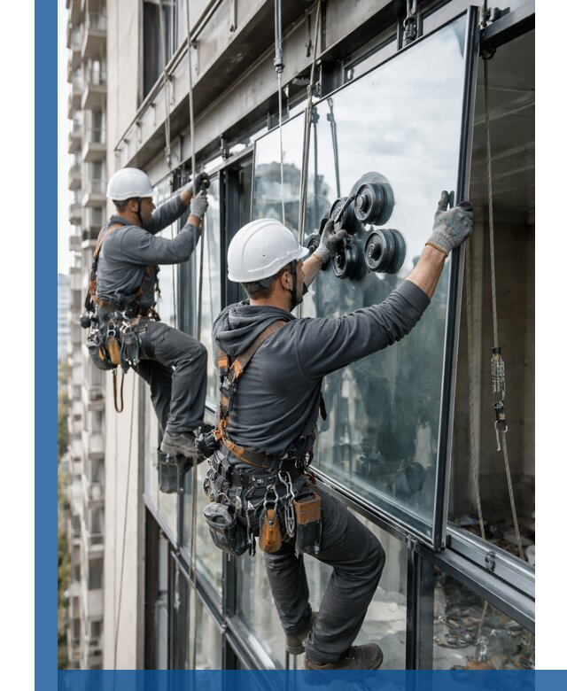 Витражное остекление фасадов и лоджий в Щекине под ключ