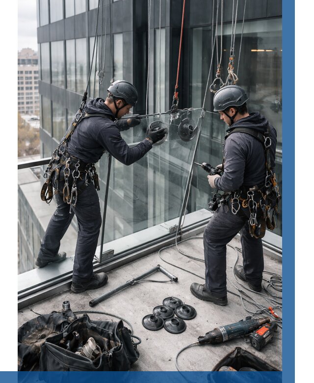 Монтаж стеклянных ограждений в Щекине от 2573 р. | ВЫСОТНИК-Екн