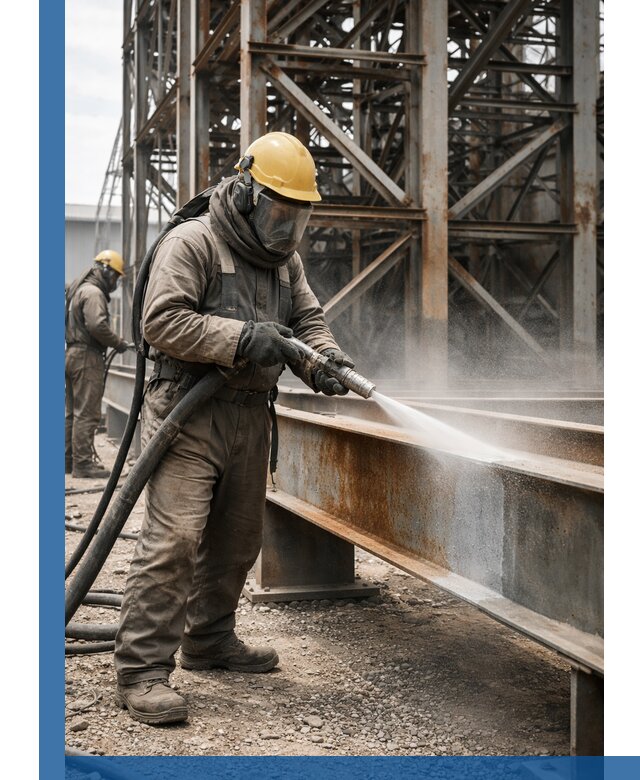 Пескоструйная очистка металлоконструкций в Щекине промышленная