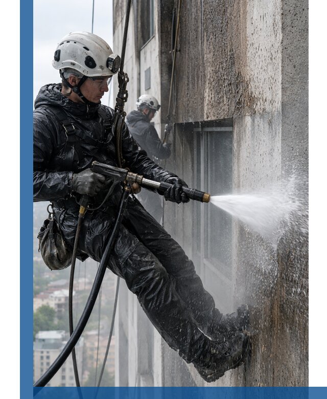 Гидроструйная очистка фасадов и конструкций в Щекине