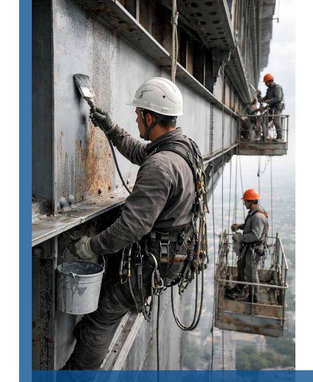 Покраска металлоконструкций на высоте в Щекине профессионально