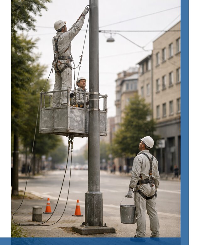 Покраска опор освещения в Щекине от 5146 р. | ВЫСОТНИК-Екн