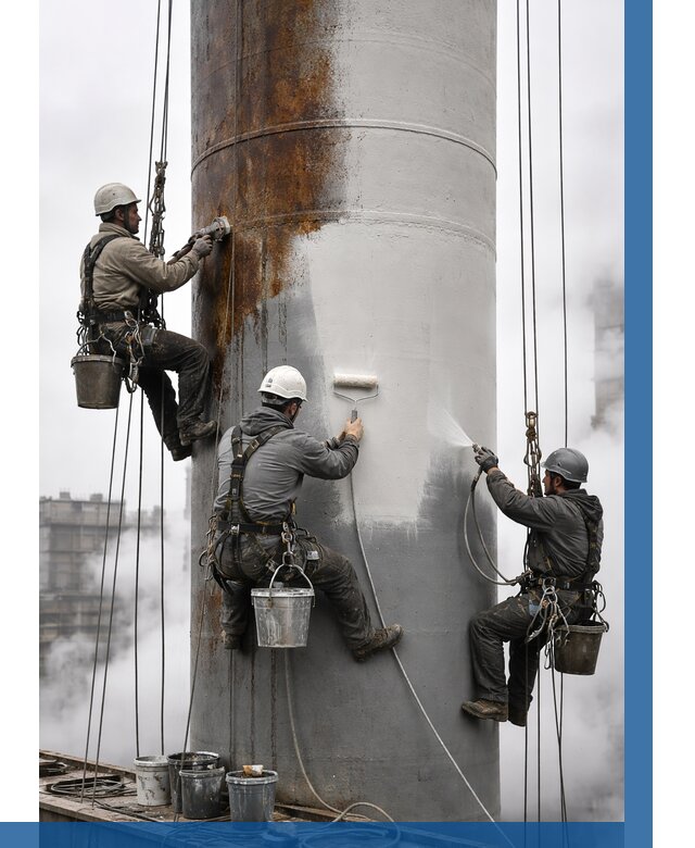 Покраска дымовых труб в Щекине от 8748 р. | ВЫСОТНИК-Екн