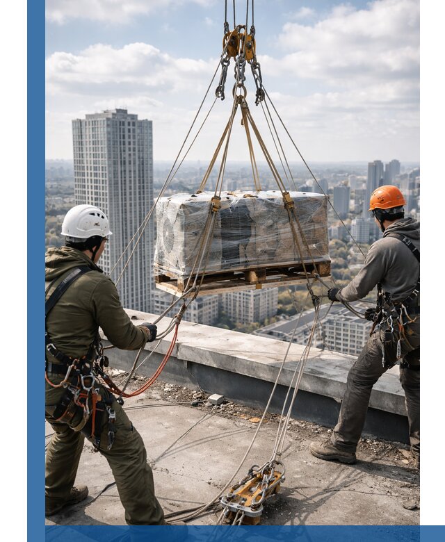 Подъем и монтаж крупногабаритных грузов на крышу в Щекине