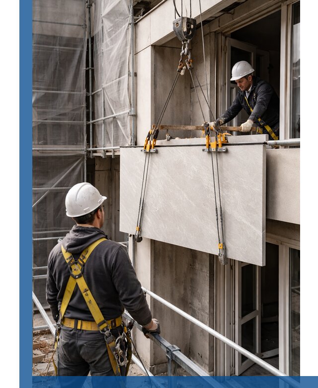 Подъем керамогранита на этаж в Щекине грузчиками и техникой