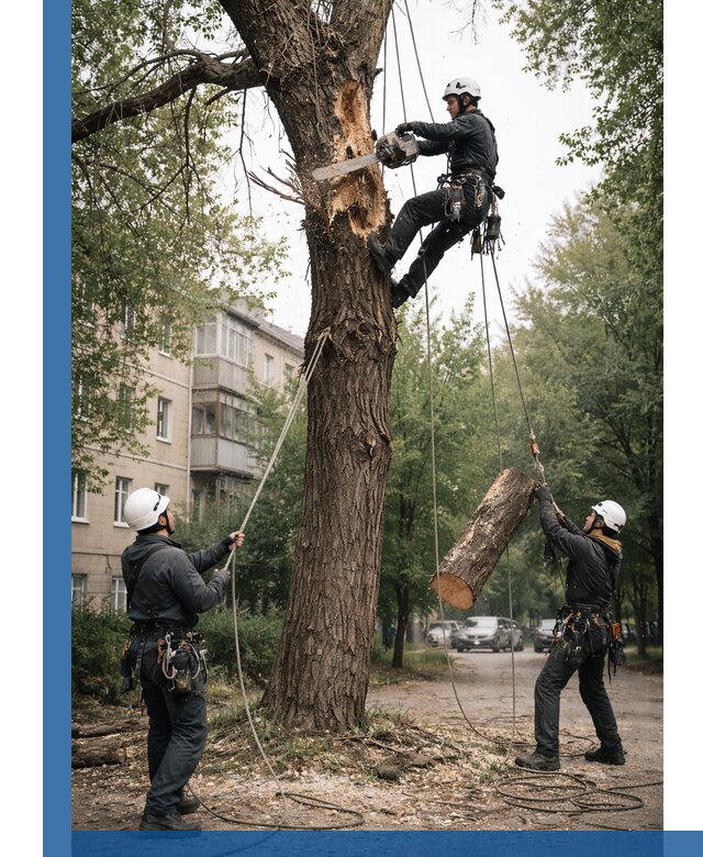 Срочное удаление аварийных деревьев в Щекине с гарантией безопасности