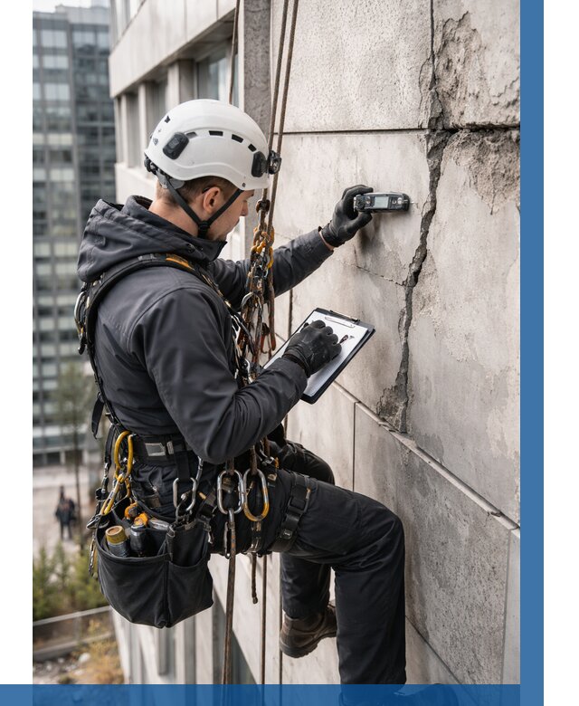 Обследование фасада альпинистами в Щекине от 124 р. | ВЫСОТНИК-Екн