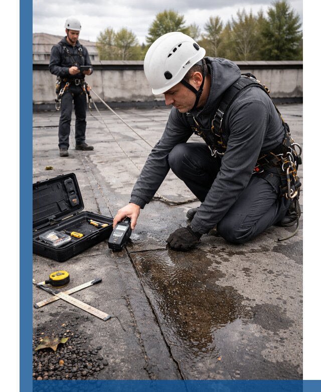 Обследование кровли на протечки и выявление дефектов в Щекине