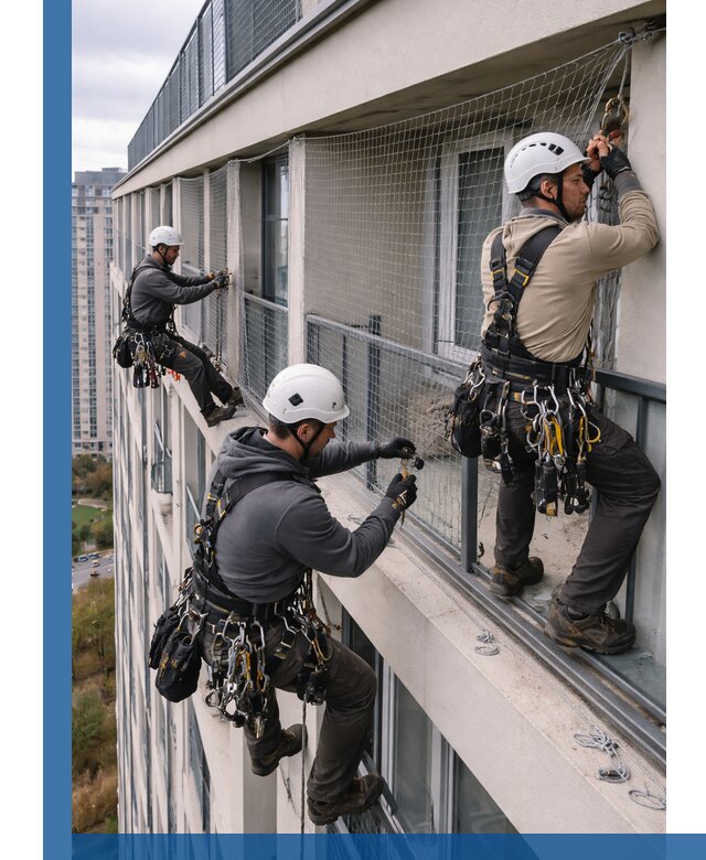 Профессиональный монтаж защитной сетки от птиц в Щекине